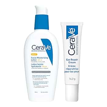 新品CeraVe Facial Moisturizing Lotion CeraVe Daily Face Moisturizer SPF 30 and Eye Repair Cream Bundle